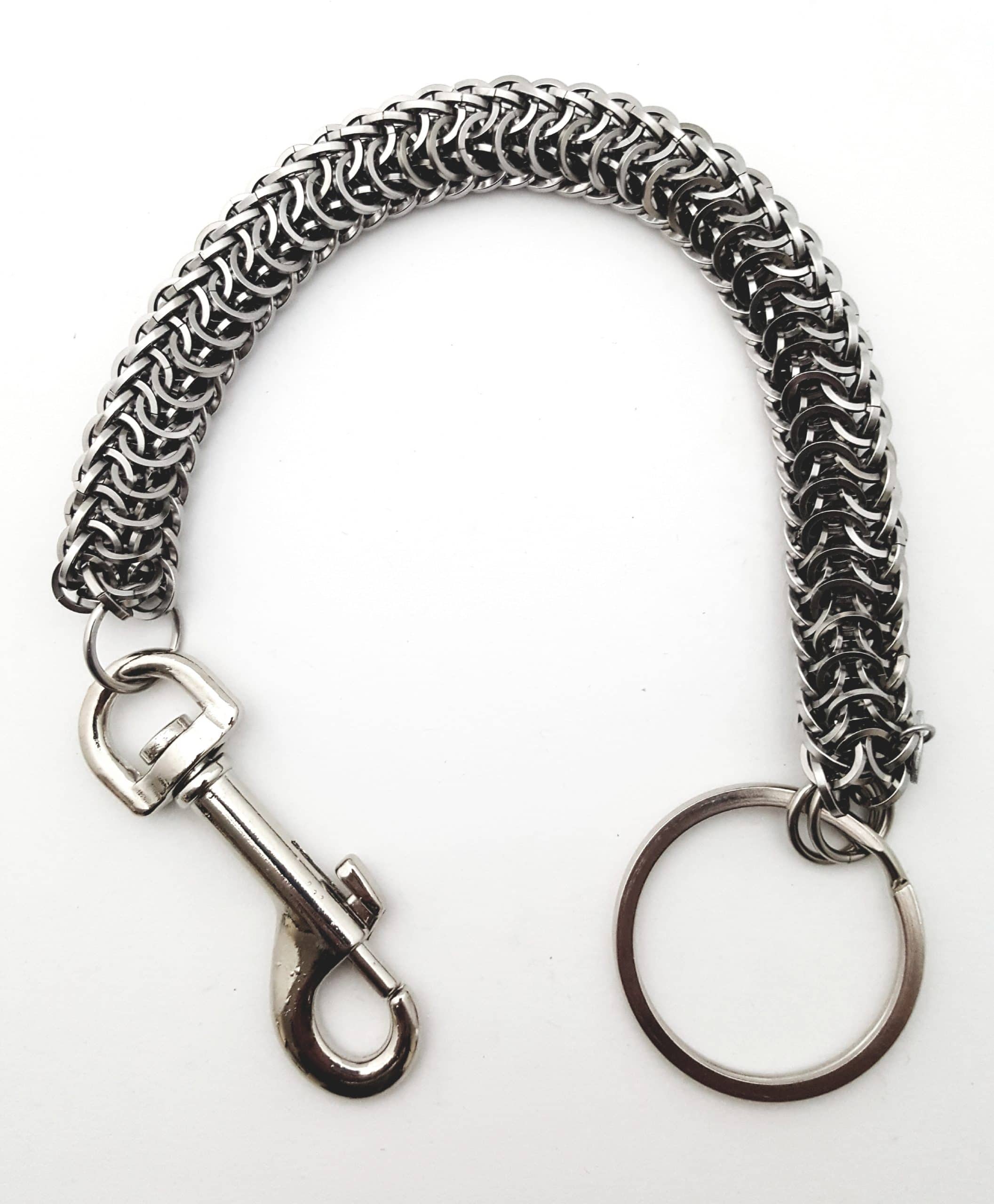 Wirework Designs | Handcrafted chainmaille jewellery and chainmaille products | Chainmaille Key Chain Stainless Steel 13" Alligatorback Weave | 20200203_144031
