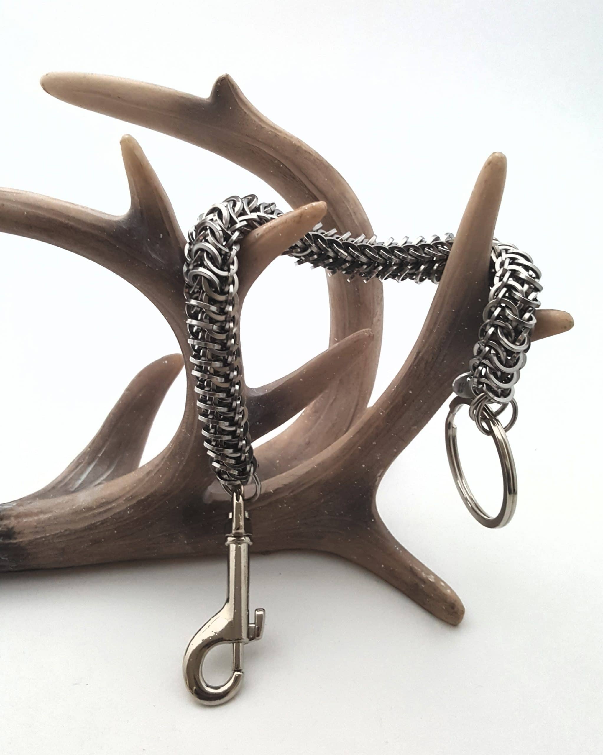 Wirework Designs | Handcrafted chainmaille jewellery and chainmaille products | Chainmaille Key Chain Stainless Steel 13" Alligatorback Weave | 20200203_144118