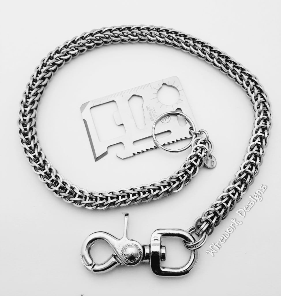 Wirework Designs | Handcrafted chainmaille jewellery and chainmaille products | Stainless Steel Wallet Chain 22" Full Persian Weave | 20200204_125933
